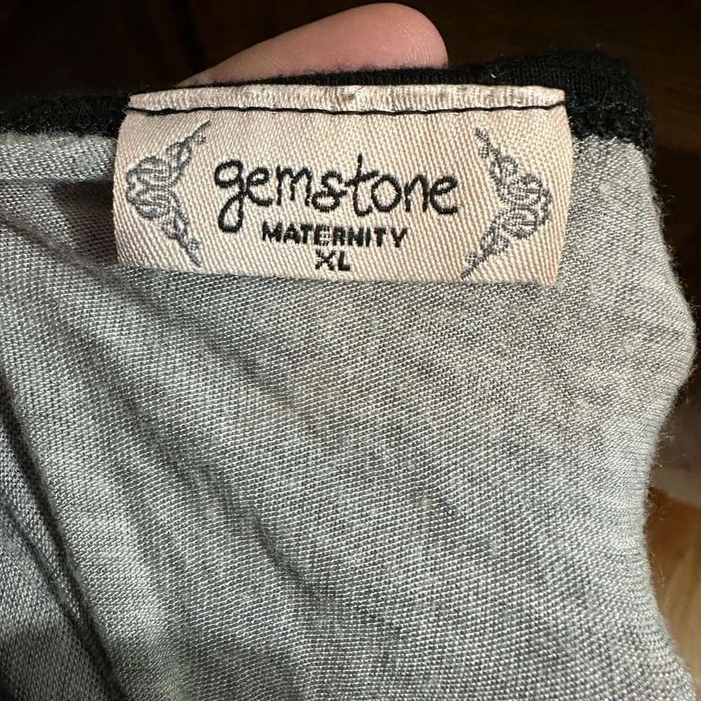 Grey and black Long Sleeve Preggers t-shirt size XL extra large maternity - Picture 2 of 6